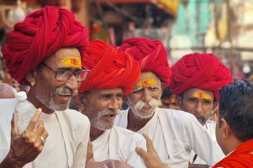 People greeting in India