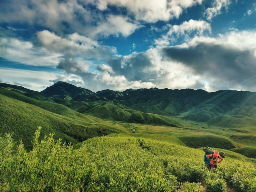 Green hills of Dzukou Valley Nagaland