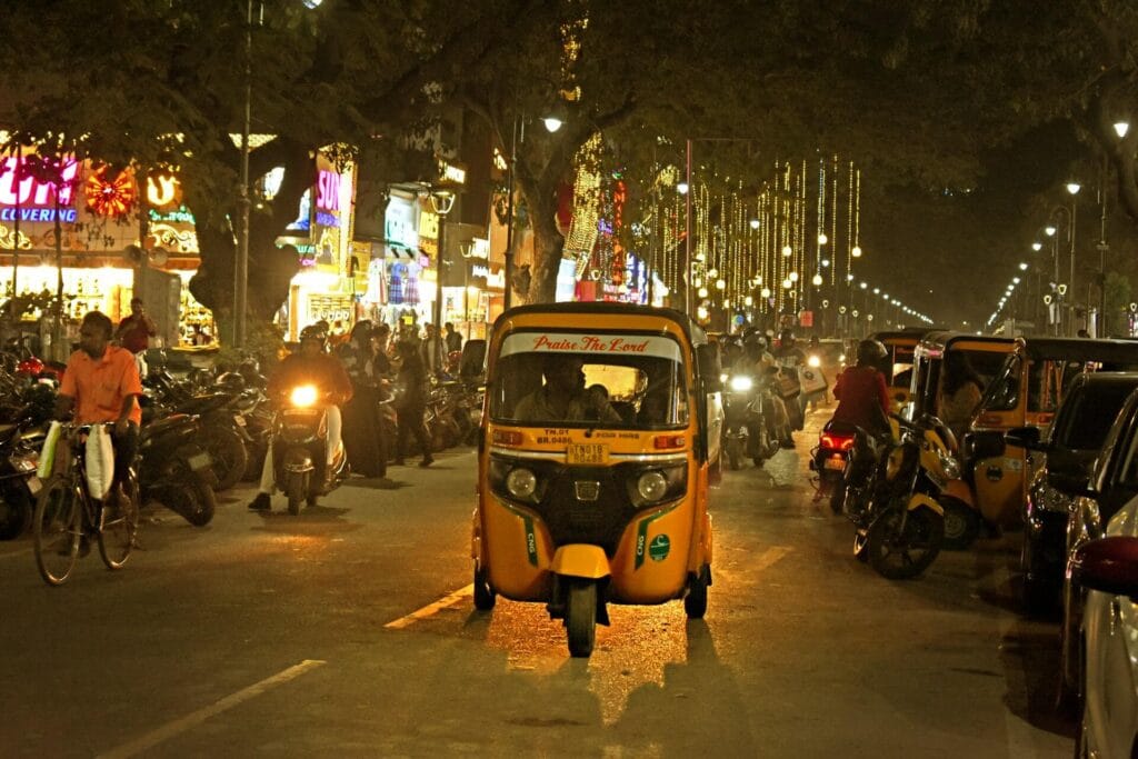 Auto-rickshaw in Indian Street