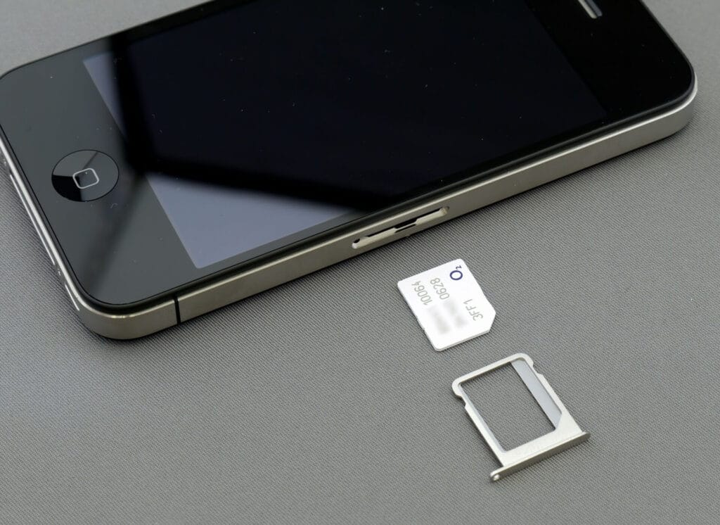 Phone with SIM card tray or mobile