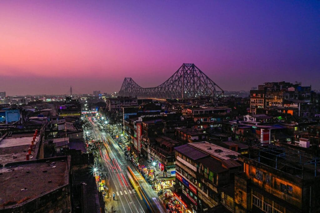 India city skyline night