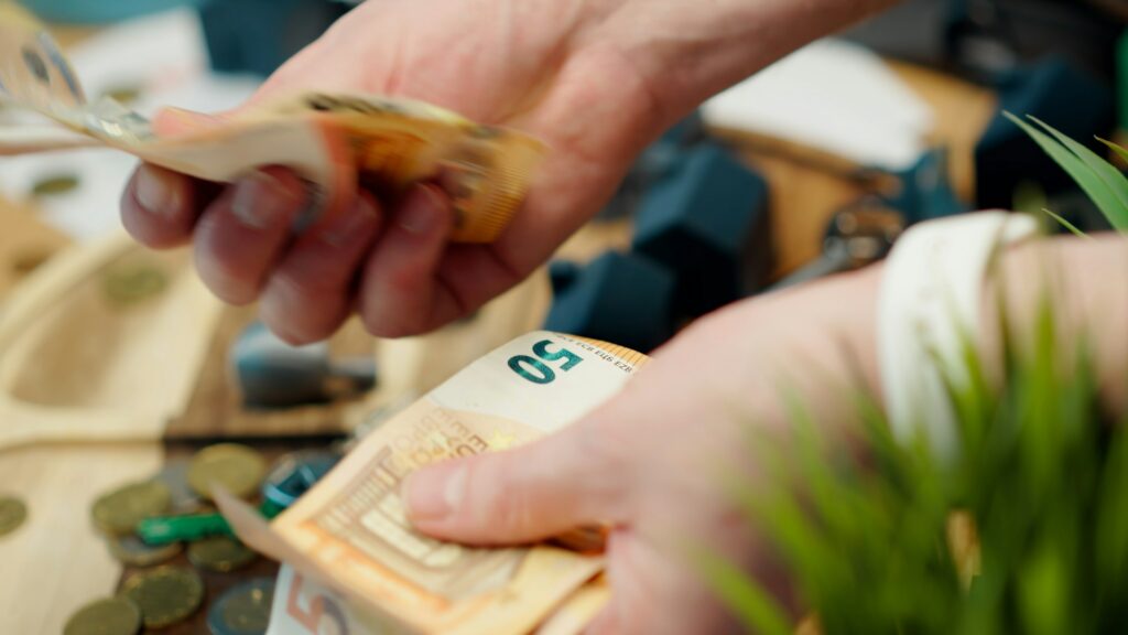 person exchanging money