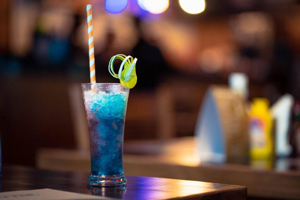 Drink with ice served in a restaurant in India