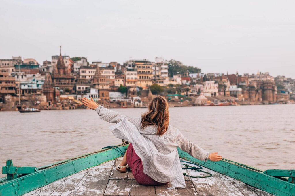 Woman traveler in India