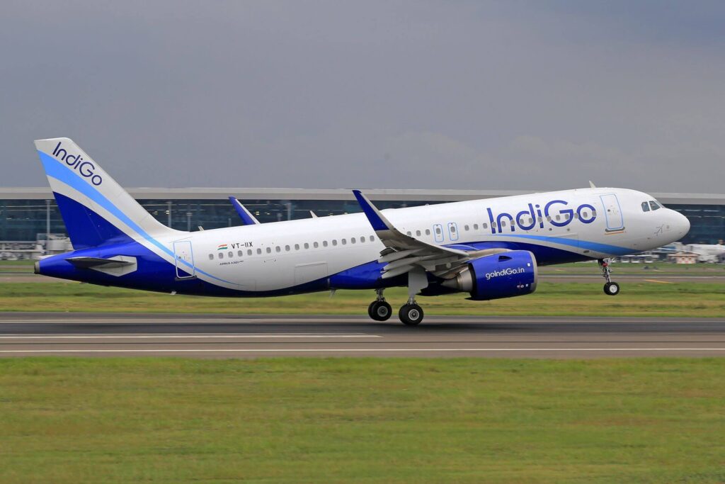 International flight to India at the airport