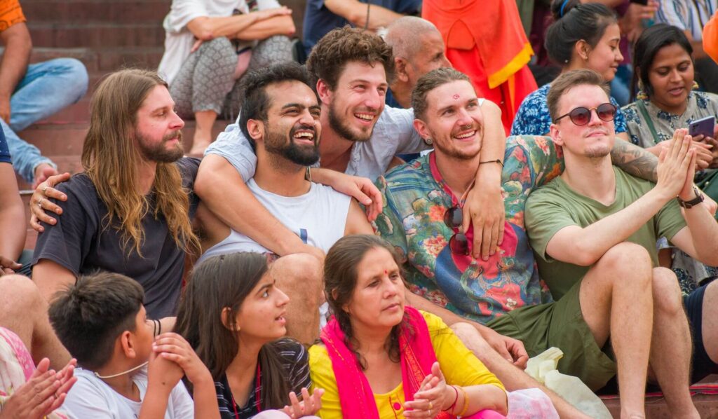 Happy tourist India