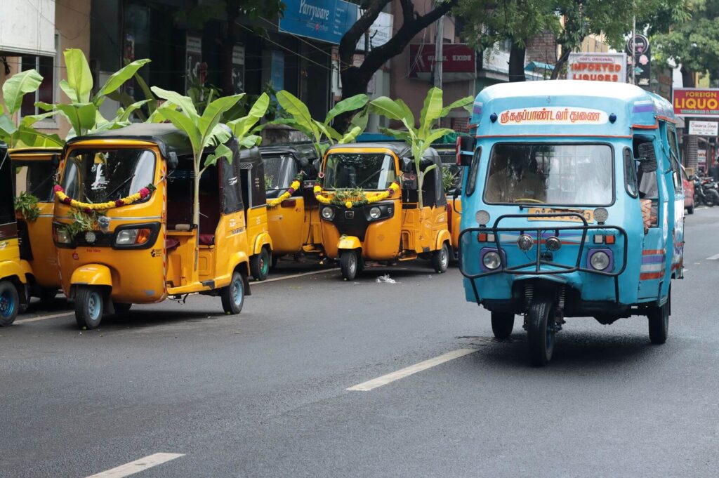 Indian auto rickshaw in city